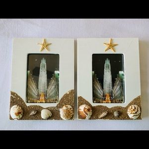 Picture frames. Fits 3” x 4.5” photo. Beach theme.